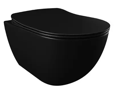 SaniSupreme Creavit RIMOFF Series wandcloset toilet wc Spoelrandloos 50.5 x 35.5cm x 34.5cm Mat Zwart bij SaniSupreme