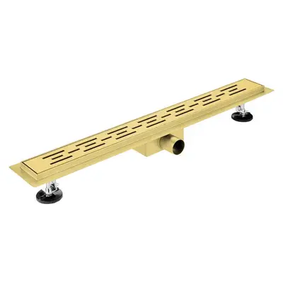 SaniSupreme Creavit RVS Douchedrain GOUD BRUSH met Flens 70 cm - Douchegoot uitneembaar sifon bij SaniSupreme