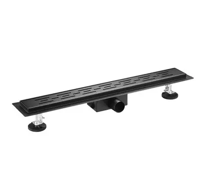 SaniSupreme Creavit RVS Douchedrain Mat Zwart met Flens 100 cm - Douchegoot uitneembaar sifon bij SaniSupreme