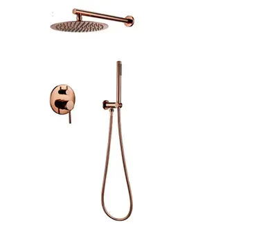 SaniSupreme Doucheset Yosemite 20 cm. regendouche rond 2-weg koper glans inbouw bij SaniSupreme