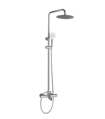 SaniSupreme Florida opbouw bad doucheset 25 cm. 3-weg regendouche met baduitloop rond chroom bij SaniSupreme