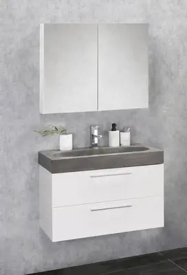 Sanisupreme Malmo spiegelkast 60x66x13cm 2 deuren met spiegel MDF Wit Hoogglans bij SaniSupreme