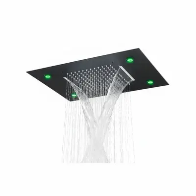 SaniSupreme® SmartPulse Plafond LED Losse Regendouche Inbouw Unit zwart bij SaniSupreme