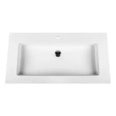 SaniSupreme SOLID SURFACE enkele WASTAFEL (80CM) - WIT- met kraangat bij SaniSupreme