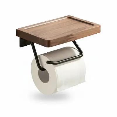 SaniSupreme Walnut Series Toiletrolhouder mat zwart bij SaniSupreme