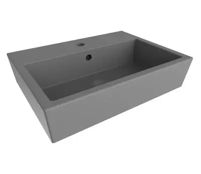 SaniSupreme Wastafel Creavit Bocchi Scala Arch 60x42cm Mat Grijs Met Kraangat bij SaniSupreme