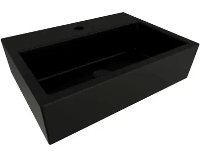 SaniSupreme Wastafel Creavit Bocchi Scala Arch 60x42cm Mat Zwart Met Kraangat bij SaniSupreme