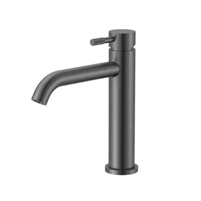 SaniSupreme Wastafelkraan Stria Rib Gunmetal PVD-coating Cold-start bij SaniSupreme