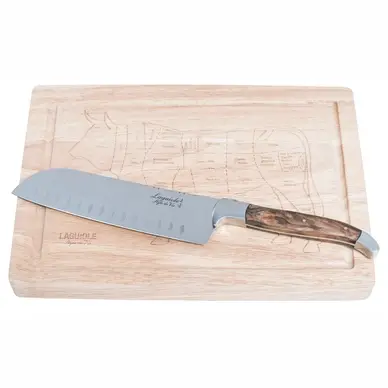 Santokumes Laguiole Style de Vie Luxury Line Olijfhout Snijplank bij Kookexpert