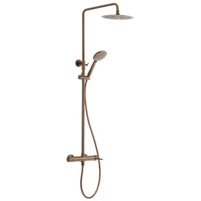 Sapho Iconic opbouw regendouche 25cm met thermostaatkraan koper mat bij Sanitairkamer