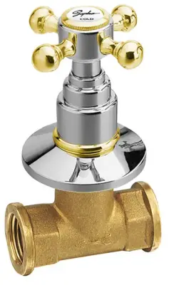 Sapho Reitano Rubinetteria Antea - Inbouw stopkraan met inbouwdeel, koud, chroom/goud 3052C bij Sanitino