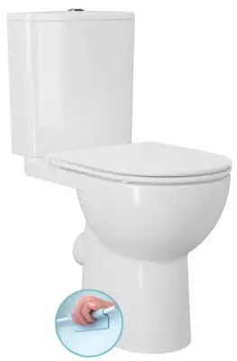 Sapho - Sanivex combi toiletpot, verhoogde zitting, Rimless, Vario afvoer, wit PC108WR bij Sanitino