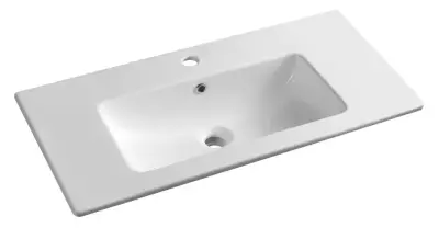 Sapho - Wastafel 80x40 cm, met overloop, kraangat, wit 44080 bij Sanitino