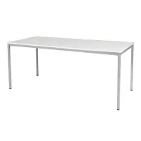 Schaffenburg Domino Basic vergadertafel aluminium frame krijtwit blad 180 x 80 cm bij 123inkt.nl