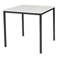 Schaffenburg Domino Basic vergadertafel zwart frame krijtwit blad 80 x 80 cm bij 123inkt.nl