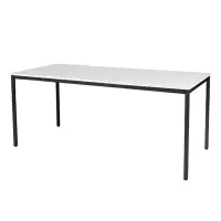 Schaffenburg Domino Basic vergadertafel zwart frame krijtwit blad 180 x 80 cm bij 123inkt.nl