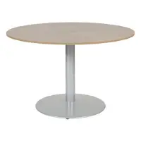 Schaffenburg Linesto vergadertafel rond aluminium frame kersen licht blad 120 cm breed bij 123inkt.nl