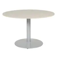 Schaffenburg Linesto vergadertafel rond aluminium frame lindberg eiken blad 120 cm breed bij 123inkt.nl
