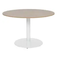 Schaffenburg Linesto vergadertafel rond wit frame kersen licht blad 120 cm breed bij 123inkt.nl