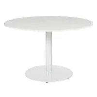 Schaffenburg Linesto vergadertafel rond wit frame krijtwit blad 120 cm breed bij 123inkt.nl