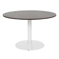 Schaffenburg Linesto vergadertafel rond wit frame logan eiken blad 120 cm breed bij 123inkt.nl