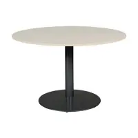 Schaffenburg Linesto vergadertafel rond zwart frame lindberg eiken blad 120 cm breed bij 123inkt.nl