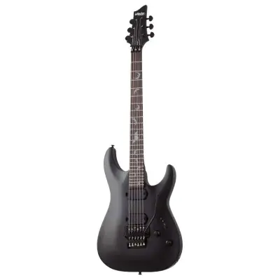Schecter Damien 6 FR Elektrische Gitaar Satijn Zwart bij Brugman Muziek