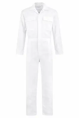 Schildersoverall Drukknoop polyester/katoen wit bij Wear2work