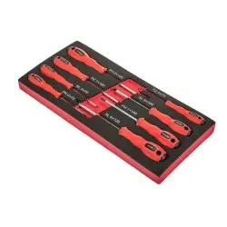 Schroevendraaierset 8 delen. – set schroevendraaiers in soft foam module bij Powerplustools