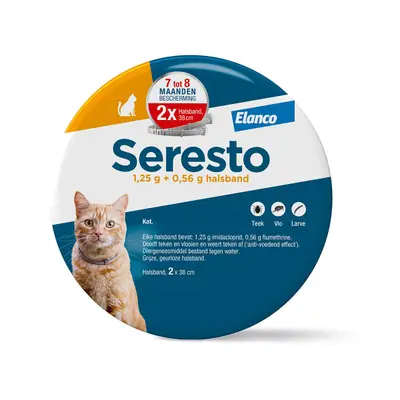 Seresto Teken- en vlooienband Kat 2 stuks bij Discus