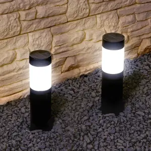 Set Solar priklamp lucifer zwart padverlichting op zonne-energie (2 stuks) bij Tuinverlichting.nl