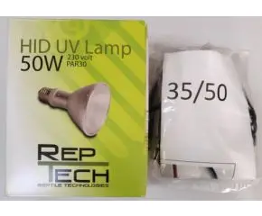 Set Tridonic Ballast 35/50W & RepTech HID lamp 50w bij Blue Lagoon