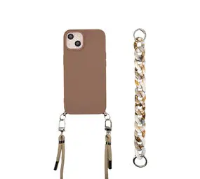 ShieldCase® iPhone 13 hoesje met koord en ketting (bruin) bij GSMPunt accessoires / Phone-Factory