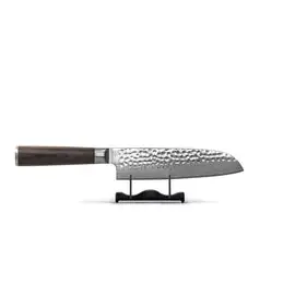 Shinrai Knives - Hammered Damast BR Santoku mes 18 cm bij Kookgigant