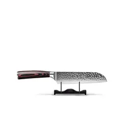 Shinrai Knives - Hammered RVS Santoku mes 13 cm bij Kookgigant