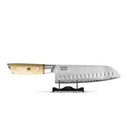 Shinrai Knives - Hikari Damascus Santoku mes 18 cm bij Kookgigant