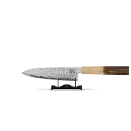 Shinrai Knives - Jōnetsu Damascus Santoku mes 18 cm bij Kookgigant