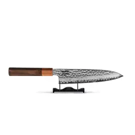 Shinrai Knives - Kigami Exclusive Damascus Santoku mes 18 cm bij Kookgigant