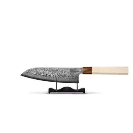 Shinrai Knives - Kōyō Damascus Santoku mes 18 cm bij Kookgigant
