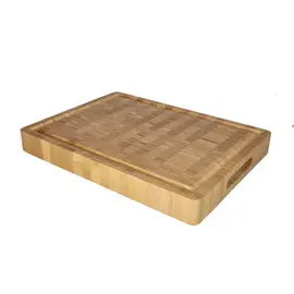 Shinrai Knives - Luxe Snijplank Massief Bamboehout - Kopshout - 40 x 30 x 4.5 cm bij Kookgigant