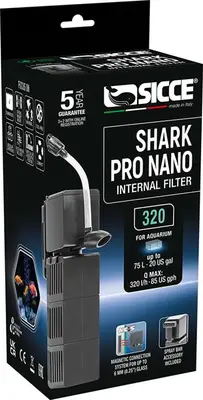 SICCE SHARK PRO NANO 320 INTERNE FILTER bij RebbiesFish