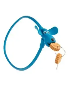 Siliconen fietsslot PexKids Flappie de waakhond 10 x 58 cm - blauw bij Fietsonderdeel.com