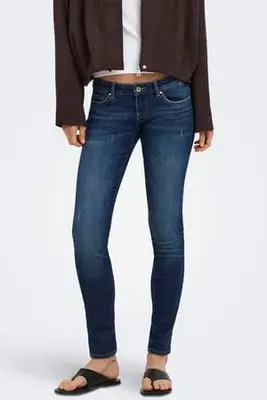 skinny jeans - donkerblauw denim bij Wehkamp