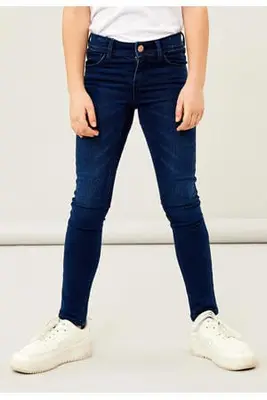skinny jeans NKFPOLLY dark blue denim bij Wehkamp