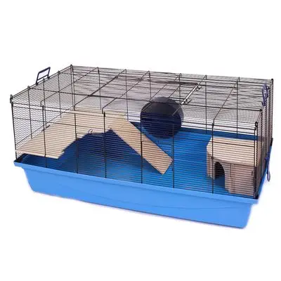 Skyline Knaagdierkooi Barney Lichtblauw: L 100 x B 56 x H 46 cm - Knaagdierkooi Barney bij Bitiba