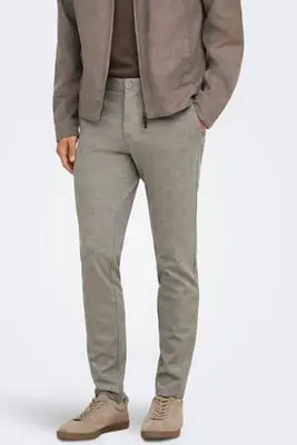 slim chino beige bij Wehkamp