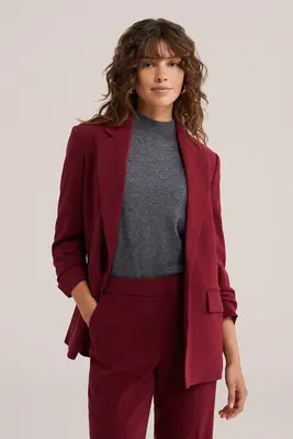 slim fit blazer met rimpeleffect bij WE Fashion