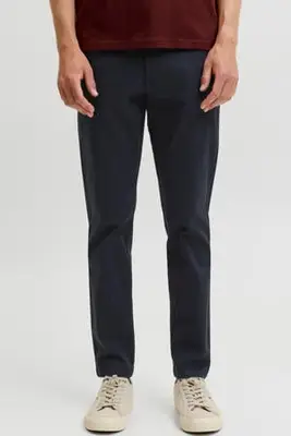 slim fit chino - donkerblauw bij Wehkamp