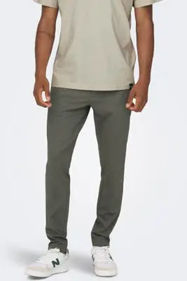 slim fit chino - donkergroen bij Wehkamp