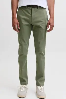 slim fit chino - groen bij Wehkamp